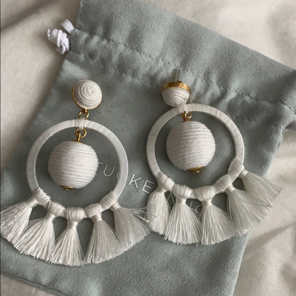 Tuckernuck white dream catcher earrings